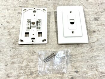 WALL JACK 4 CONDUCTOR WITH DOOR ALMOND